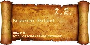 Krasznai Roland névjegykártya